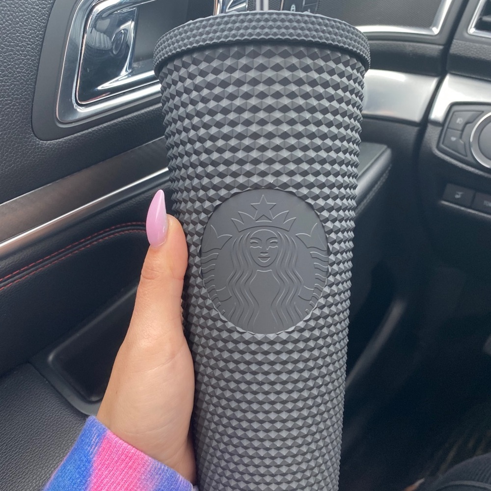 NWT Starbucks black matte studded tumbler